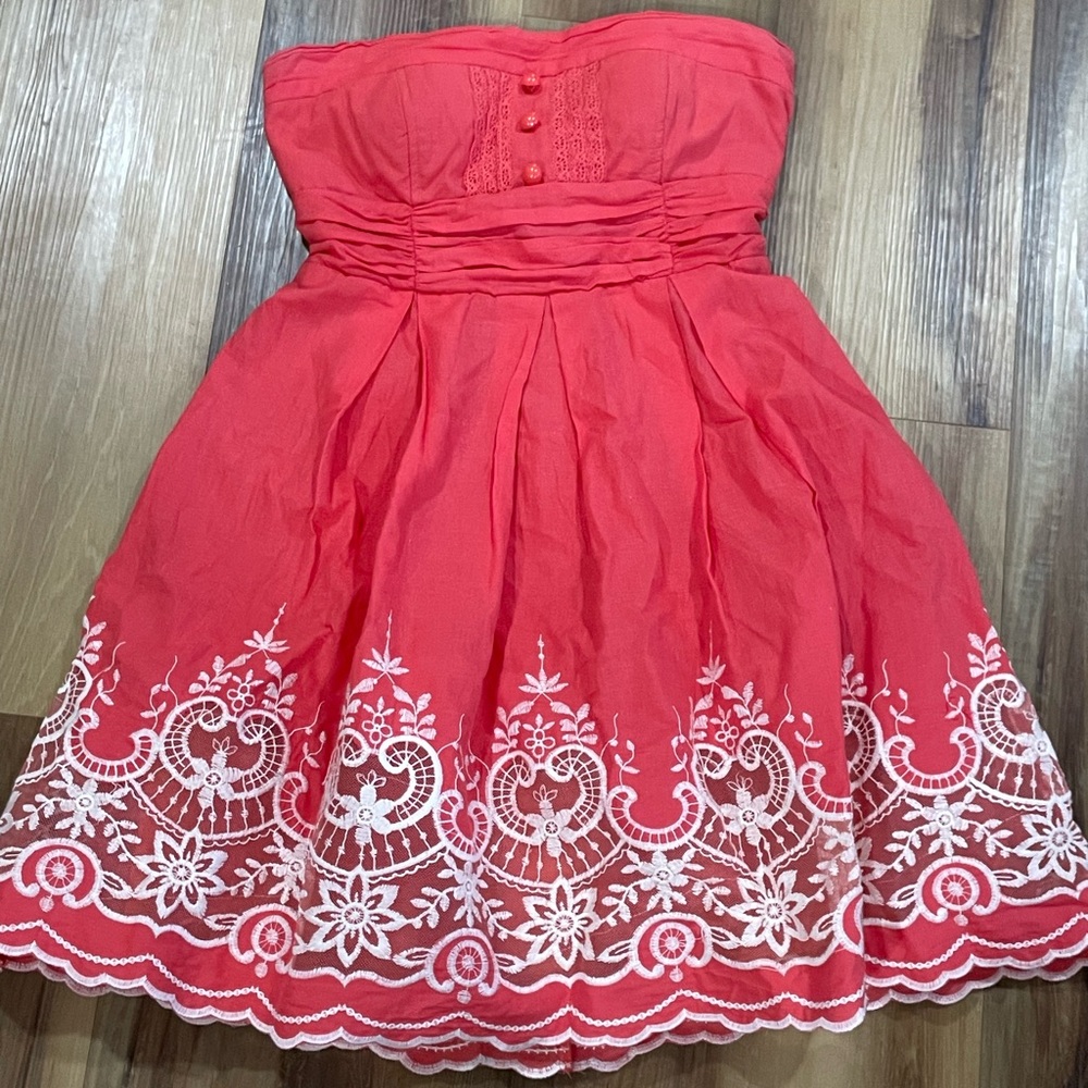 Rue21 Vibrant Coral Strapless Dress